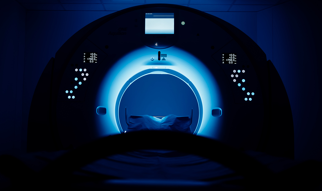 MRI machine artistically lit